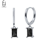 925 Silver Colorful Water Drop Earrings Women Hoop Party Jewelry