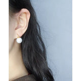 925 Silver Beizhu Pearl Earrings Retro Style Women's Versatile Jewelry