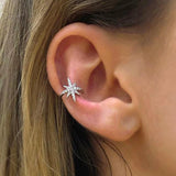 925 Sterling Silver Ear Cuff Earrings Zircon Clip On Jewelry Without Piercing