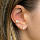 925 Sterling Silver Ear Cuff Earrings Zircon Clip On Jewelry Without Piercing