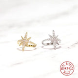 925 Sterling Silver Ear Cuff Earrings Zircon Clip On Jewelry Without Piercing