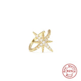 925 Sterling Silver Ear Cuff Earrings Zircon Clip On Jewelry Without Piercing