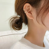 925 Silver Ear Cuff Zircon Clip Earrings Without Piercing Leaf Jewelry