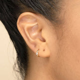 925 Silver 5 Crystal Zircon Hoop Earrings Women