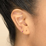 925 Silver 5 Crystal Zircon Hoop Earrings Women