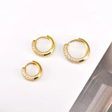925 Silver Colorful Zircon Hoop Earrings Retro Huggie Party Jewelry
