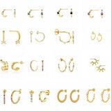 925 Silver Bamboo Big Round Earrings C Circle Charm Stud Party Jewelry