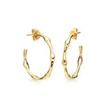 925 Silver Bamboo Big Round Earrings C Circle Charm Stud Party Jewelry