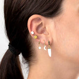 Bohemia Enamel Hoop Earrings Heart Pendant Party Jewelry
