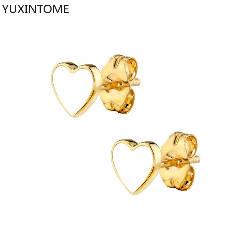 Bohemia Enamel Hoop Earrings Heart Pendant Party Jewelry