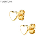 Bohemia Enamel Hoop Earrings Heart Pendant Party Jewelry