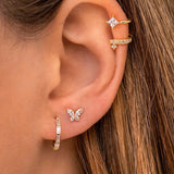 925 Silver Butterfly Stud Earrings with Crystals, Romantic Animal Jewelry