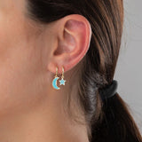 925 Silver Candy Color Star Stud Earrings for Women