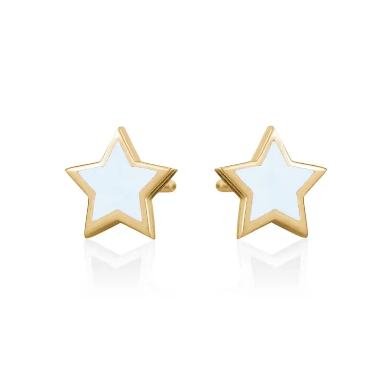925 Silver Candy Color Star Stud Earrings for Women