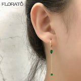 925 Silver Chain Pendant Hoop Earrings with Ear Clips