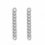925 Sterling Silver Chain Stud Earrings for Women Geometric Jewelry