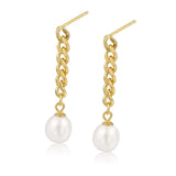 925 Sterling Silver Chain Stud Earrings for Women Geometric Jewelry