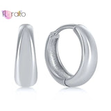 925 Sterling Silver Circle Huggie 8mm Hoop Earring