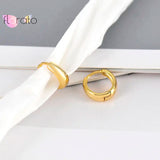 925 Sterling Silver Circle Huggie 8mm Hoop Earring