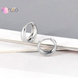 925 Sterling Silver Circle Huggie 8mm Hoop Earring
