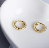 925 Sterling Silver Circle Huggie 8mm Hoop Earring