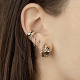 925 Silver Colorful Crystal Hoop Earrings for Women