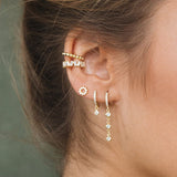 Colorful Crystal Tassel Hoop Earrings