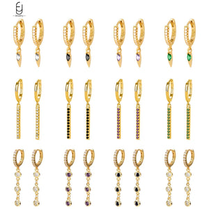 Colorful Crystal Tassel Hoop Earrings