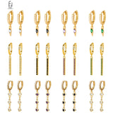 Colorful Crystal Tassel Hoop Earrings
