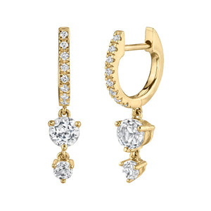 925 Silver Crystal Zircon Hoop Earrings Golden Party Jewelry Women Gift