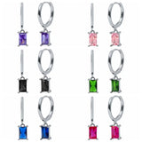 925 Silver Crystal Zircon Hoop Earrings Golden Party Jewelry Women Gift