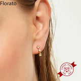 925 Silver Zircon Chain Pendant Stud Earrings Wedding Jewelry