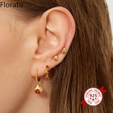 925 Silver Zircon Chain Pendant Stud Earrings Wedding Jewelry