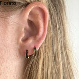 925 Silver Multicolor Zircon Hoop Earrings for Women