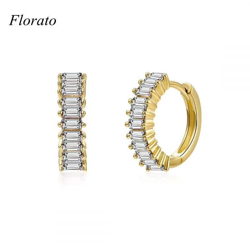 925 Silver Multicolor Zircon Hoop Earrings for Women