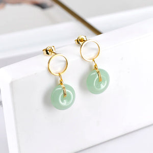 925 Silver Court Style Retro Pendant Earrings