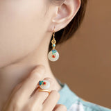 925 Silver Court Style Retro Pendant Earrings