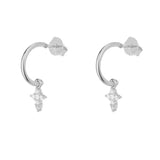 925 Silver Cross Crystal CZ Stud Earrings Women Birthday Gift