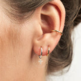 925 Silver Cross Crystal CZ Stud Earrings Women Birthday Gift