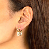 925 Silver Cross Hoop Earrings Water Drop Zircon Circle Vintage Jewelry