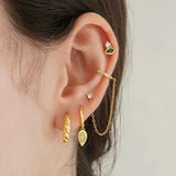 925 Silver Cross Hoop Earrings Water Drop Zircon Circle Vintage Jewelry