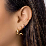 925 Silver Crystal Cross Pendant Hoop Earrings for Women