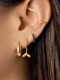 925 Silver Crystal Cross Pendant Hoop Earrings for Women