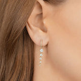 925 Silver Fire Opal Dangle Stud Earrings for Women