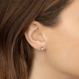 925 Silver Crystal Stud Earrings Colorful Zircon Wedding Jewelry