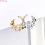 925 Silver Crystal Zircon Tassel Earrings
