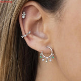 925 Silver Crystal Zircon Tassel Earrings