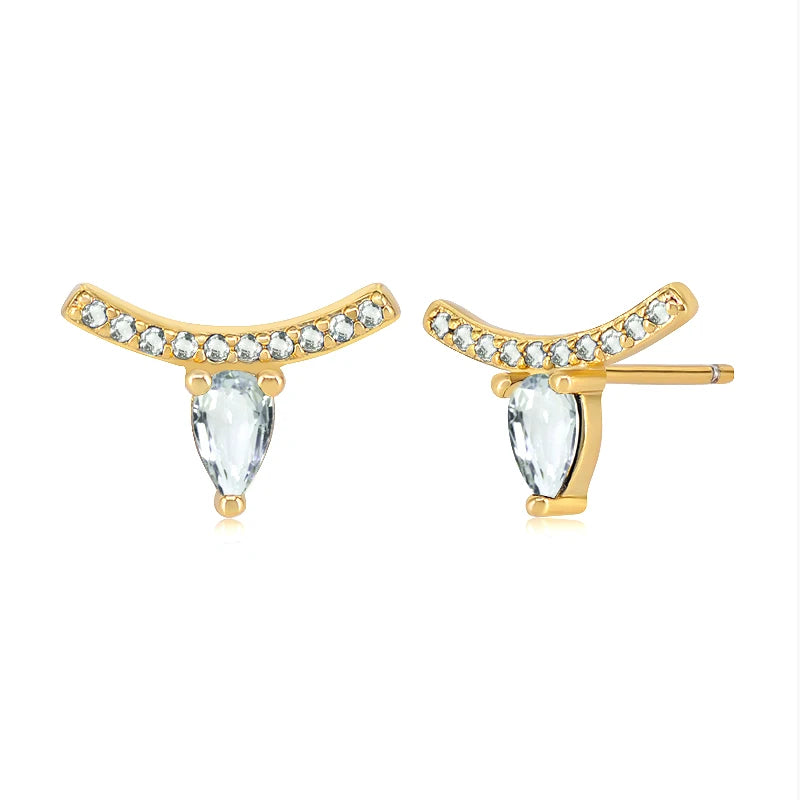 925 Sterling Silver Water Drop CZ Earrings