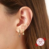 925 Sterling Silver Water Drop CZ Earrings