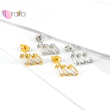 925 Silver Crystal Stud Earrings CZ Wedding Jewelry